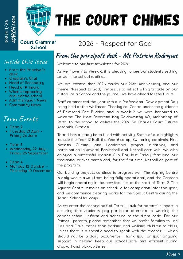 Court Chimes Newsletter Issue 1 2026